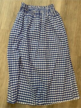 Universal Thread Blue and White Gingham Midi Skirt